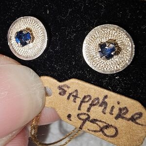 Silver Sapphire Earrings Purchased In San Juan Puerto Rico